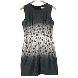 MILLY Sheath Dress Sz 6 Floral Sleeveless Cocktail Pockets Italy Cotton Blend